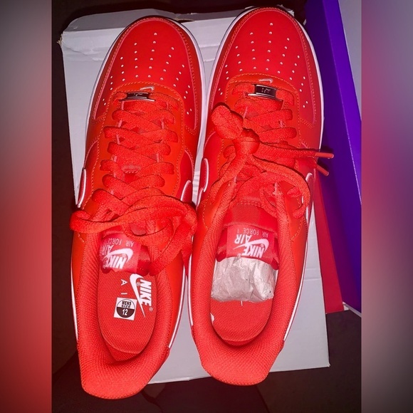 Men’s Size 12 US - Nike Air Force 1 '07 ORANGE (Picante Red) BRAND NEW IN BOX - Picture 4 of 7